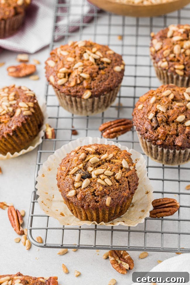 morning glory muffins in a cooling rack