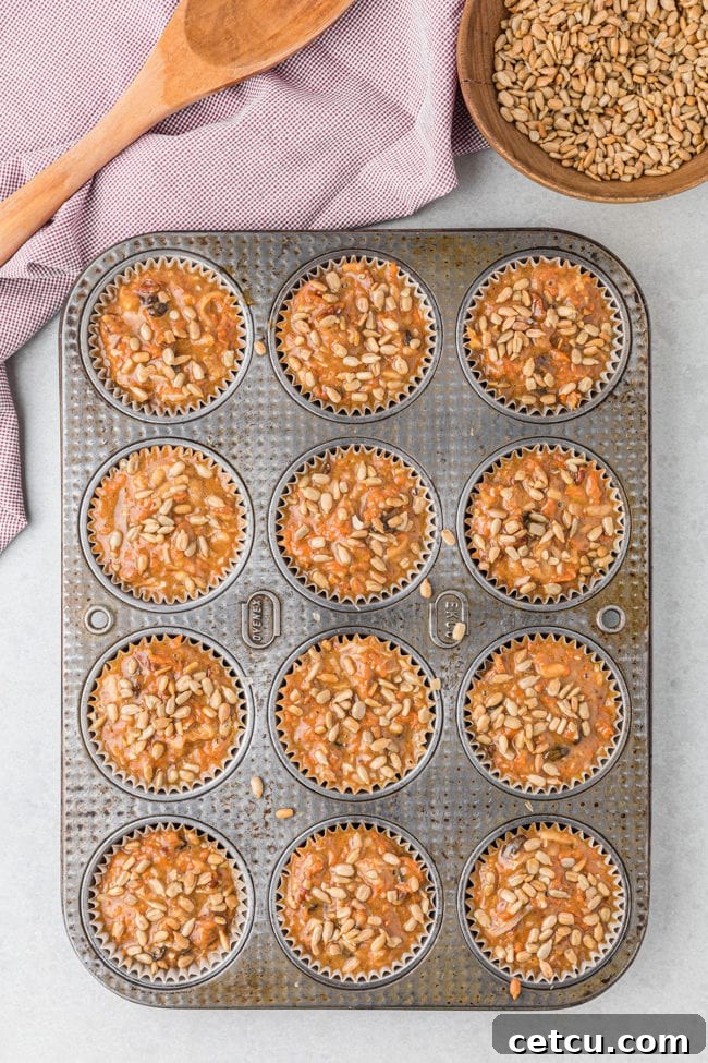 muffin batter in a muffin pan