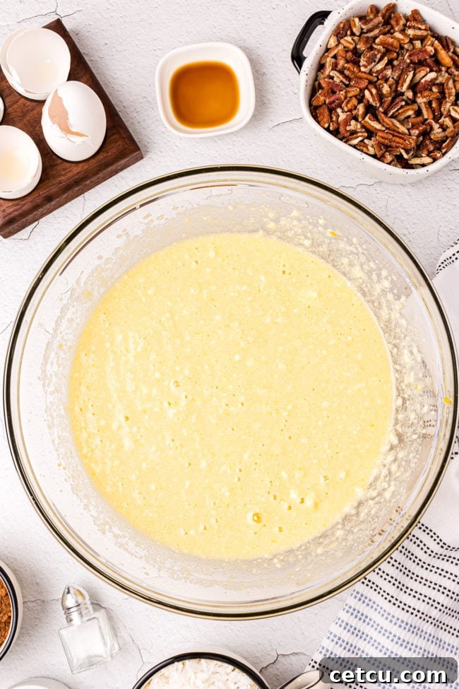 Step 1: Beating butter and sugar in a mixing bowl for Mississippi Mud Cake.