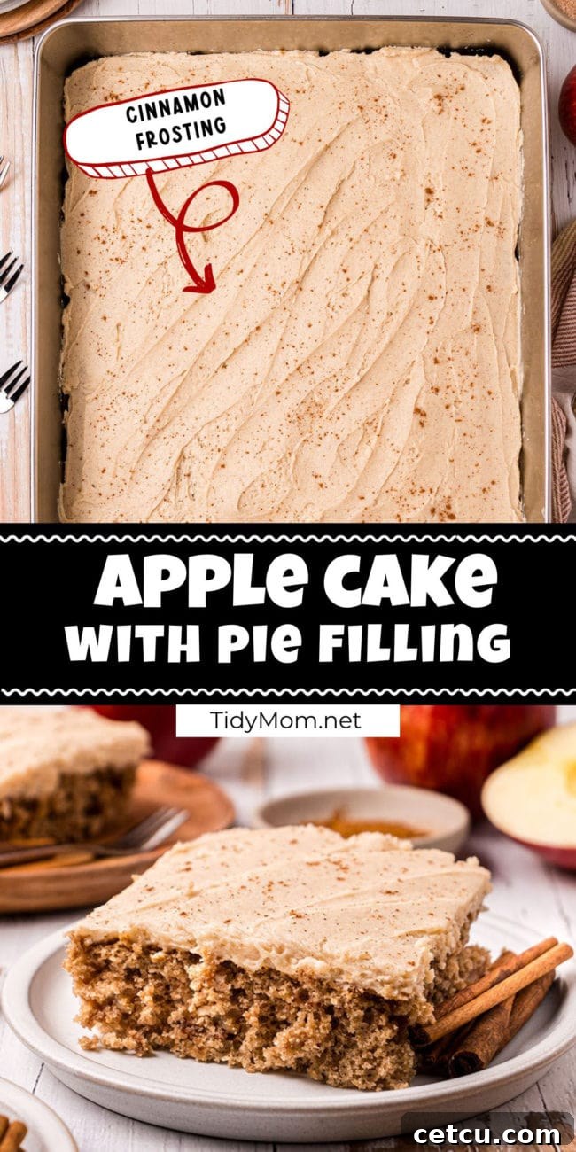 apple cake in a pan and slices on plates