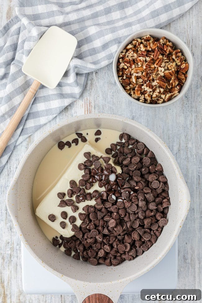 Step 1: Preparing the baking pan for fudge nut bars