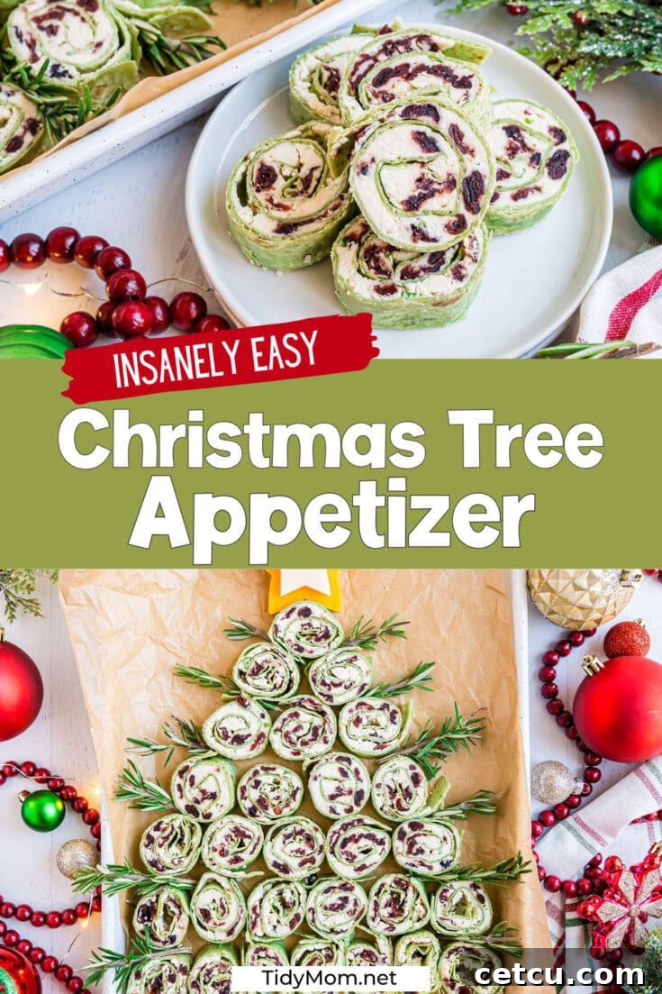 Cranberry Pinwheels Christmas Tree Appetizer Pin