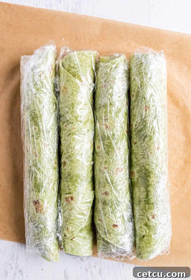 Cranberry Swirl Christmas Tree Bites 6 unsliced pinwheels covered in platstic wrap
